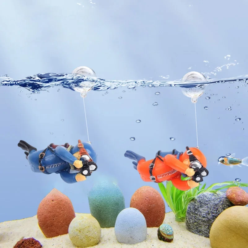 Fish Tank Decoration Resin Landscaping Small Ornaments Mini Diver Glow Aquarium Decor Floating Ball Aquarium Accessories - Image 5