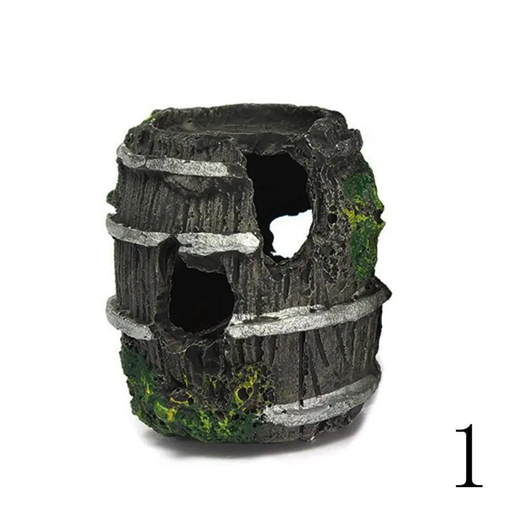 Aquarium Equipment Accessory Glass Fish Tank Landscaping Decoration Resin Crafts Artificial Antique Barrels Fish Tank Decoration - Image 11