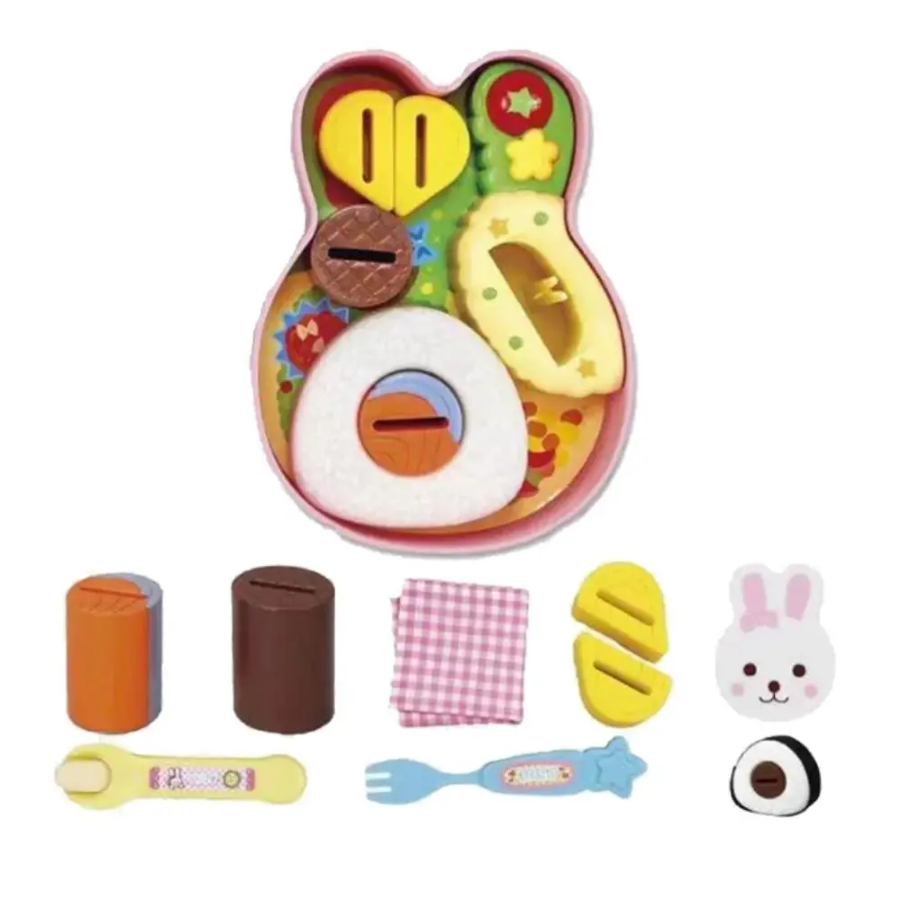 Rabbit Shape Food Feeding Toy Pretend Play Simulation Model Lunch Box Pudding Toy Early Education Role Play Play House Toys - Image 2