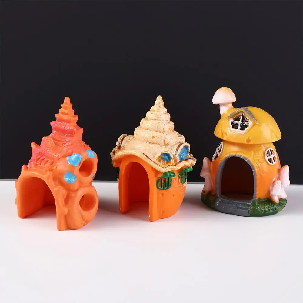 Aquarium Accessories Decorative Mushroom Conch House PVC Mini Fish Shrimp Hiding Shelter Simulation Conch Ornaments Fish Tank - Image 3