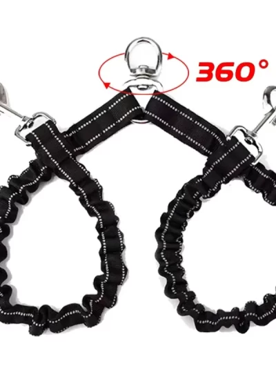 Pet Dog Double Leashes Dog Leash Rope Elastic Extended Pet Leash Belt Outdoor Training for Two Double Small Medium Dogs Lead