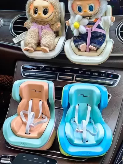 Mini Plush Doll Safety Seat Kawaii Labubu Idol Doll Seat Car Ornament Car Air Aromatreatment Decoration Accessories