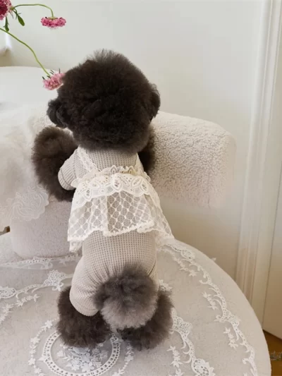 Pet Supplies Lace Camisole Pet Spring Summer Jumpsuit Soft Waffle Lace Pet Four Legged Coat Breathable Cat Clothes Kittens