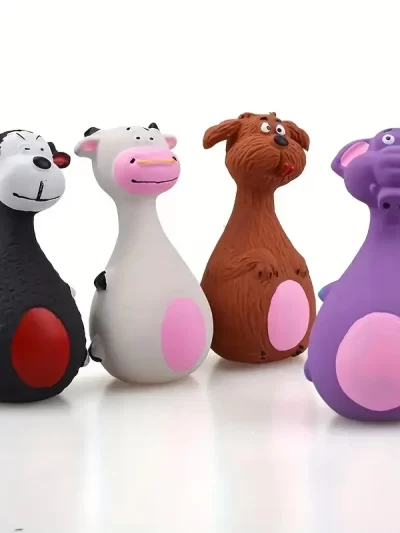 Soft Rubber Chewy Toys Four Styles Squeaky Interactive Throwing Games Cute And Fun Suitable For Small And Medium Sized Dogs