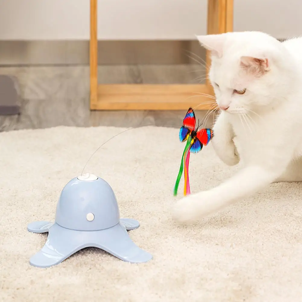 Electronic Pet Cat Toy Smart Automatic Funny Cat Exercise Toy Electric Rotating Kitten Toys Butterfly Cat Stick Interactive Toy - Image 5