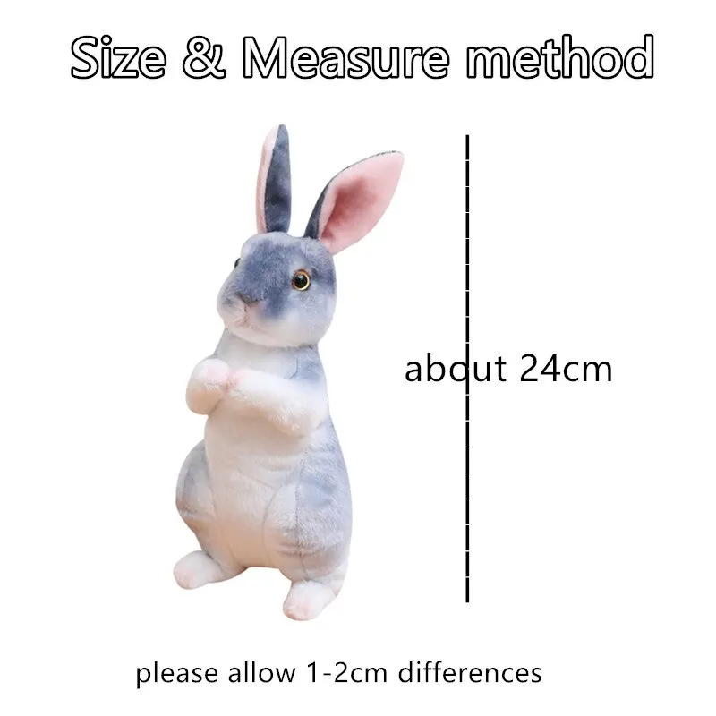 1pc Randomly Realistic Cute Plush Rabbits Lifelike Animal Photo Props Bunny Simulation Toy Model Birthday Gift - Image 6