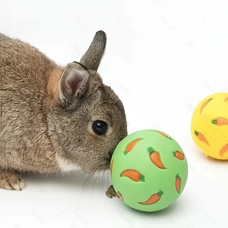 Rabbit Treat Ball Pet Slow Feeder Interactive Bunny Toy Snack Toy Ball Bite Resistant Feeding Toys Ferret Kitty Guinea Pig Cat - Image 2