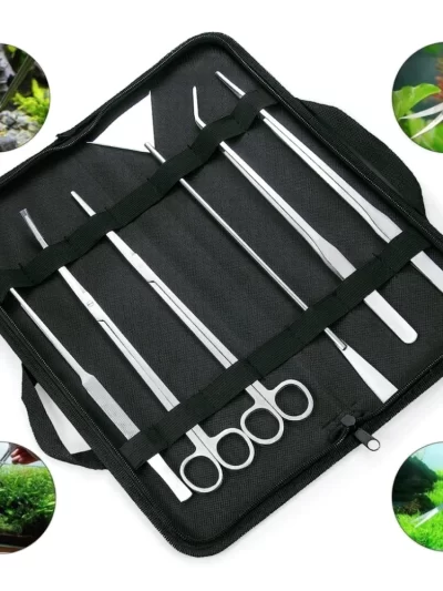 Aquarium Tools Set Scissor Tweezers Plants Wave Scissors Grass Stainless Cleaning Tools Fish Tank Shovels Aquarium Accessories