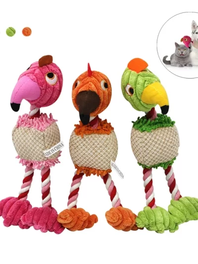 Plush Dog Toys for Small Large Pets Funny Bird Shaped Dogs Squeak Chew Ropes Toy Pets Interactive Supplies
