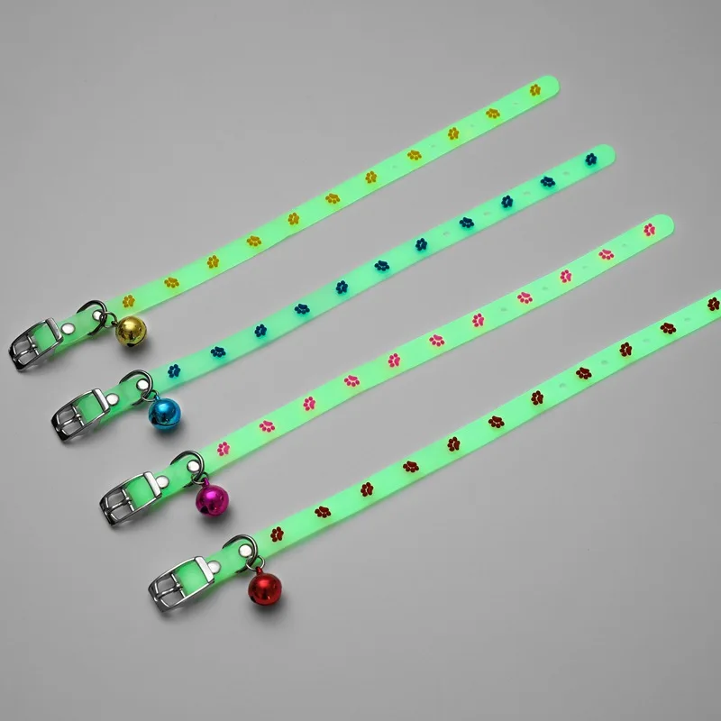 Pet Cat Collar With Bell Anti-lost Fluorescent Silicone Small Dog Cat Collar Collar Ring Luminous Adjustable Pet Cat Accessories - Image 8