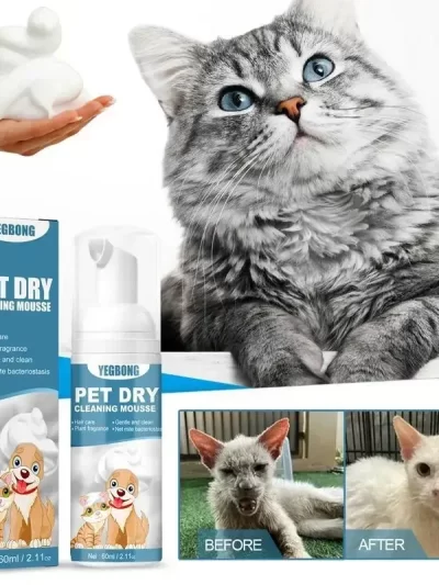 Waterless Cat Dog Shampoo No Rinse Dogs Cats Cleaning Mousse Pet Grooming Supplies for Safe Bathless Cleaning Odor Eliminator