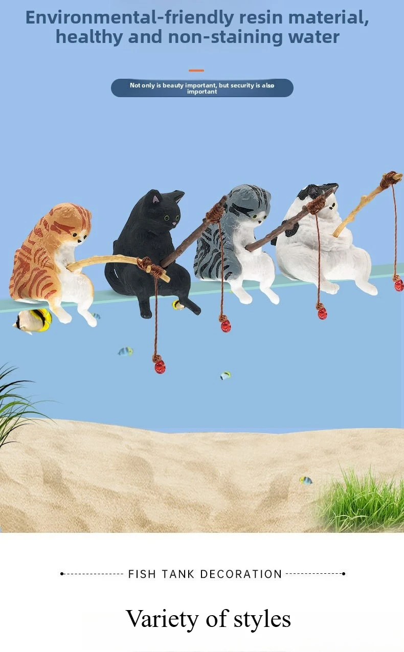 Ornaments Aquarium Accessories Home Decorations Fish Tanks Aquascape Meow Table Decoration and Accessories for Home Decor & Room - Image 16