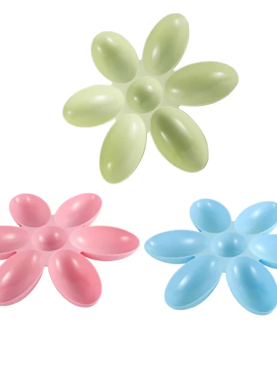 6 In 1 Petal Pet Dog Cat Food Container Drinking Water Feeding Cat Dish Plastic Bowl Pet Feeder Waterer Pet Supplies Feeder Wate