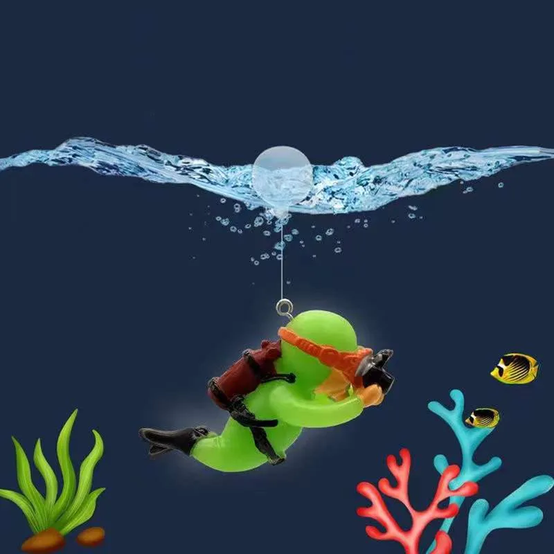 Fish Tank Decoration Resin Landscaping Small Ornaments Mini Diver Glow Aquarium Decor Floating Ball Aquarium Accessories - Image 8