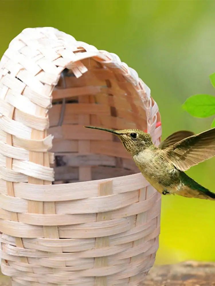 Hand Made Natural Bamboo Bird House Parrot Finch Hideout Cage Toy Outdoor Shelter Nest Birds Supplies - Image 19