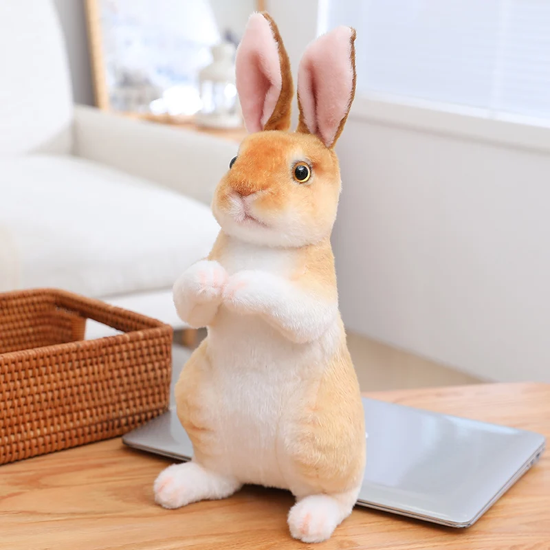 24cm Simulation Cute Rabbit Plush Fur Realistic Kawaii Animal Easter Bunny Rabbit Toy Model Gift Home Decor Beautiful Gift - Image 4