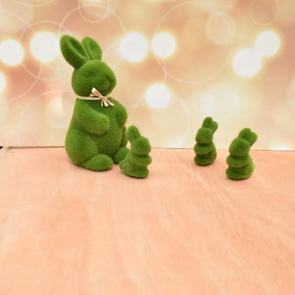 Lovely Rabbit Ornament Cute Easter Decoration Bunny Miniature Figurines Miniature Landscape Home Decor Mini Rabbit Model Toy - Image 5