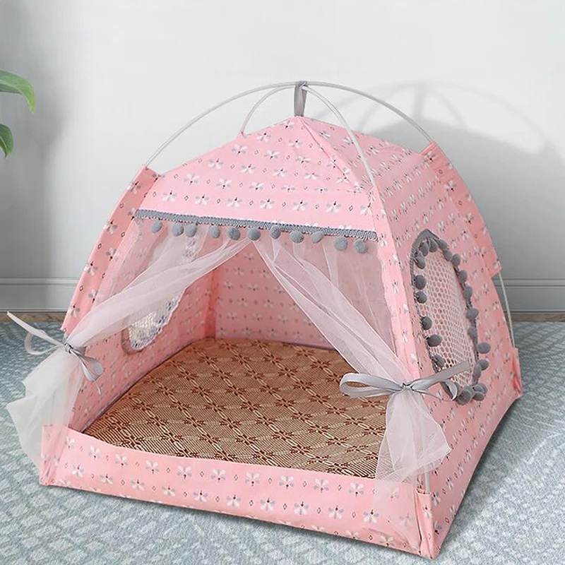 Cat Bed Foldable Cats Tent Dog House Bed Kitten Dog Basket Beds Cute Cat Houses Home Cushion Pet Kennel Products Sweet Princess - Image 4