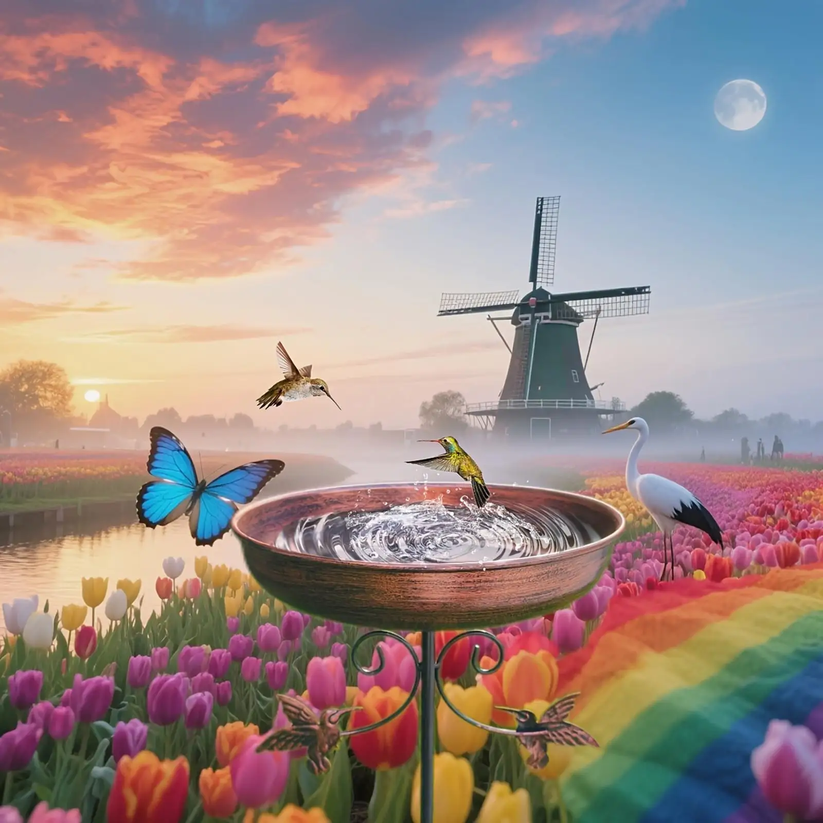 Bird Feeder Tray Garden Lawn Fence Park Feeding Station Iron Bird Bath Bowl - Image 7