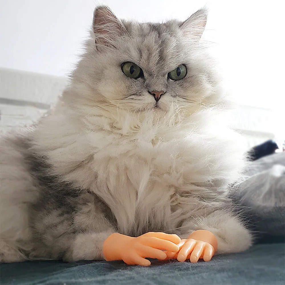 Adult Kid Novelty Toys Funny Mini Hands Creative Finger Fidget Toys Simulation Soft Small Hand Tease the Cat Pet Toy Simulation - Image 2