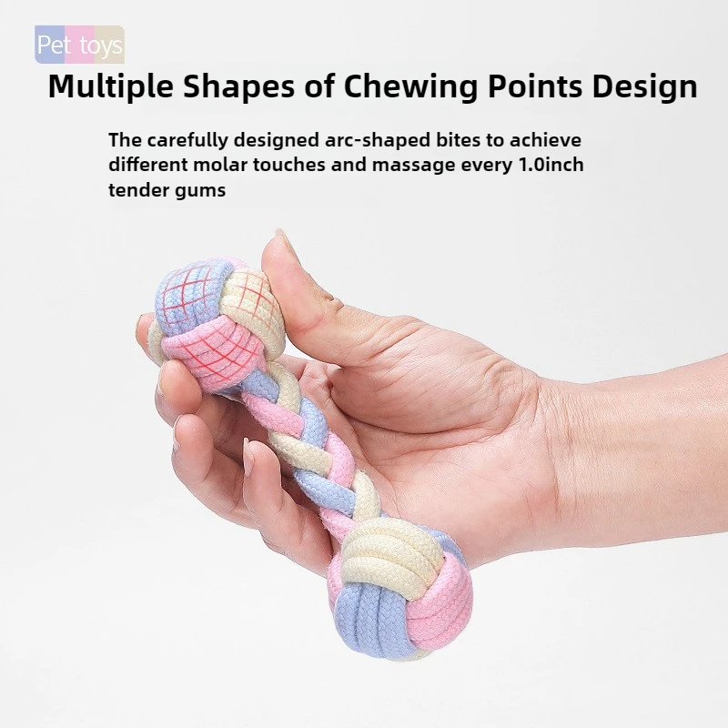 Pet Toy Chew Teething Cotton Rope Knot Ball Toys For Dog Tooth Clean Ball Bite-Resistant Dog Chew Puppy Training InteractiveToy - Image 3