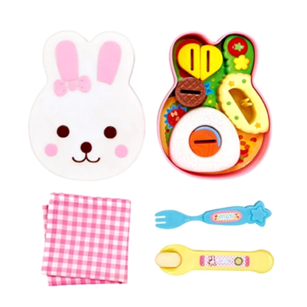 Rabbit Shape Food Feeding Toy Pretend Play Simulation Model Lunch Box Pudding Toy Early Education Role Play Play House Toys - Image 7