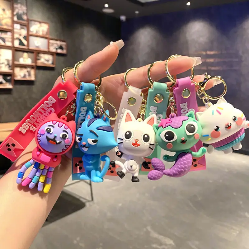 Cat Keychain Accessories For Bag Charms Doll Keyring Women Gabbys Dollhouse Car Key Chain Llaveros Anime Gato Jewelry Wholesale - Image 2