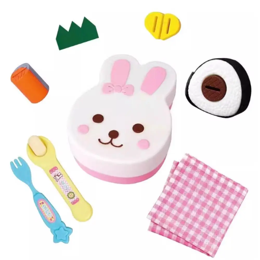 Rabbit Shape Food Feeding Toy Pretend Play Simulation Model Lunch Box Pudding Toy Kawaii Role Play Play House Toys Kids Toy - Image 5