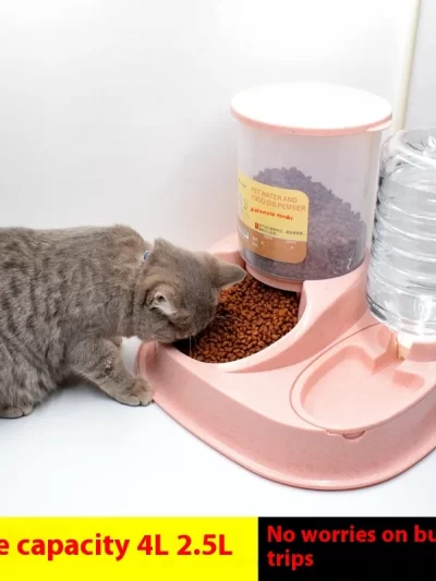 Pet Cat Automatic Feeder Drinking Water Large Capacity Water Dispenser Dry Wet Separation Food Container Pet Supplies