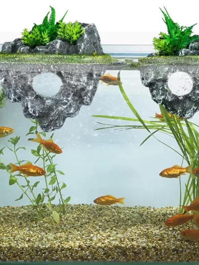 Aquarium Floating Island Fish Tank Landscape Suspended Rockery Decoration Floating Stone Tank Ecological Scenery Accessories