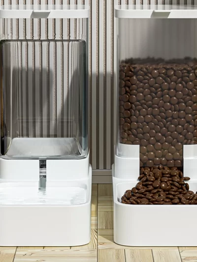 Automatic Cat Feeder & Water Dispenser with Gravity Food Storage Container for Cats and Dogs