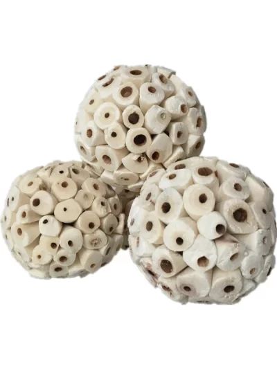 3 Pack Bird Chewing Toy Natural Sola Ball Parrot Shredder Foraging Toy for Finch Cockatiel African for Grey Gerbil Small