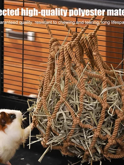 Rabbit Grass Bag Large Capacity Hanging Hay Feeding Sack Dispenser For Dutch Pig Guinea Pig Totoro Rabbit Pet Supplies