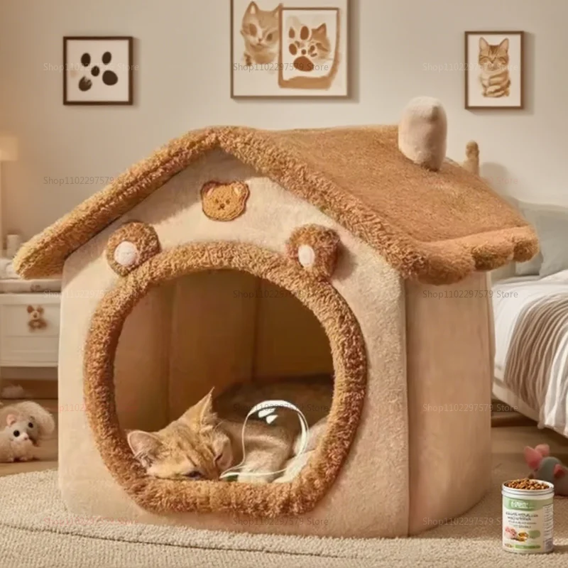 2025 New Four Seasons Cat Nest and Warm Dog House Soft Removable Winter Bed Cozy Pet Hideaway Comfortable Pet Sleeping Seat - Image 2