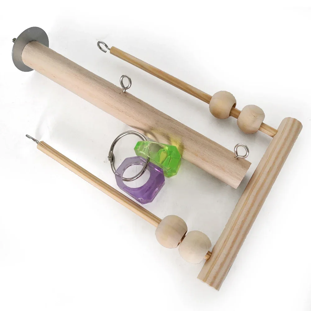 Parrot Bird Toys Wood Articles Pet Bird Toys for Parrot Training Toy Swing Ball Bell Standing Hang Swings Birds Cage Supplies - Image 12