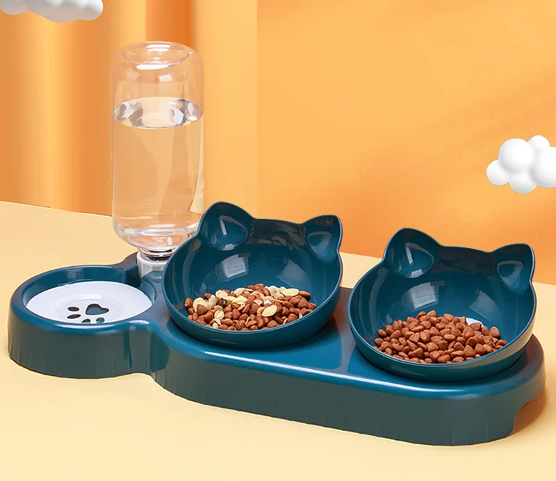 3 in 1 Cat Feeder Automatic Water Dispenser Double Bowl Pet Bowl for Small Dogs Cats Pet Food Container Cat Accessories - Image 10