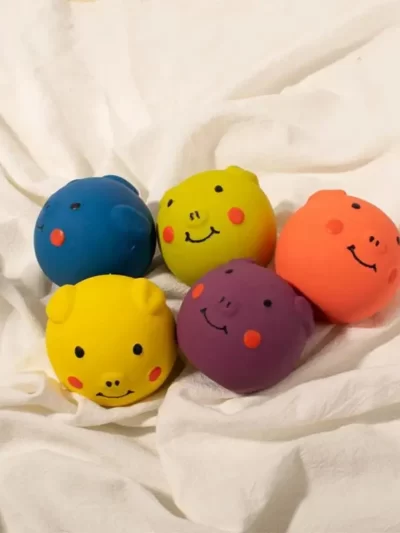 Squeaky Toys For Small Dogs Pig Shape Puppy Balls Teething Toys Pet Toys Fun For Indoor Puppies And Dogs Chewing And Playing