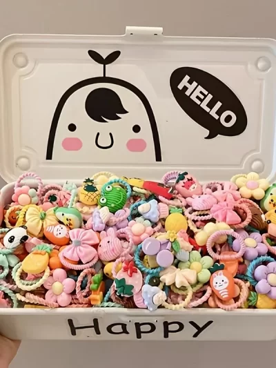 Pet Hair Accessory Set, Cute Flower, Bow, Fruit, and Small Animal Design Headbands and Hair Ties, Suitable for Dogs and Cats (Hair Accessories Only, Random Styles and Colors)