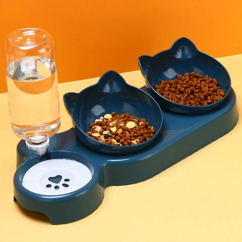 3 in 1 Cat Feeder Automatic Water Dispenser Double Bowl Pet Bowl for Small Dogs Cats Pet Food Container Cat Accessories - Image 2