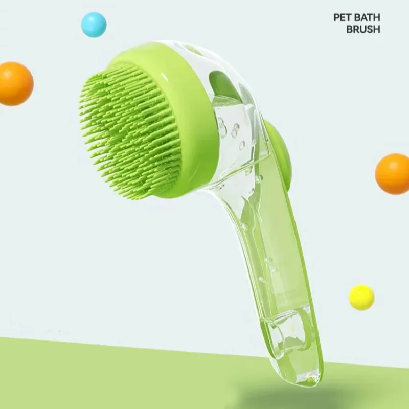 Long Handle Pet Bath Brush 2 in 1 with Built in Shampoo Dispenser for Dogs Cats Grooming Massage Reduce Residue Silicone Pet Bru - Image 19
