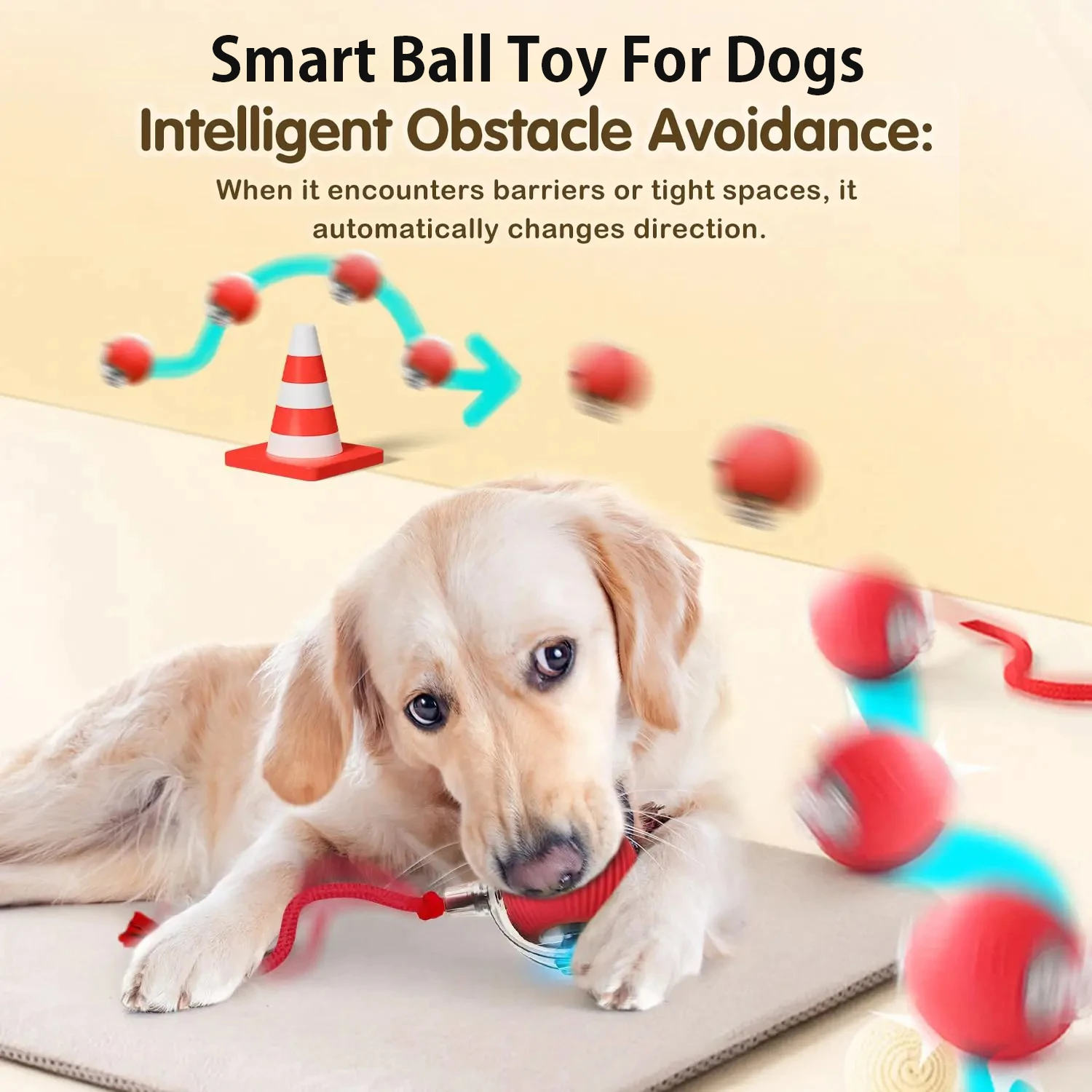 New Dog Interactive Ball Toy,Automatic Rolling Dog Ball Rechargeable,Smart Puppy Interactive Toy,Intelligent Balls Toy for Dogs - Image 20