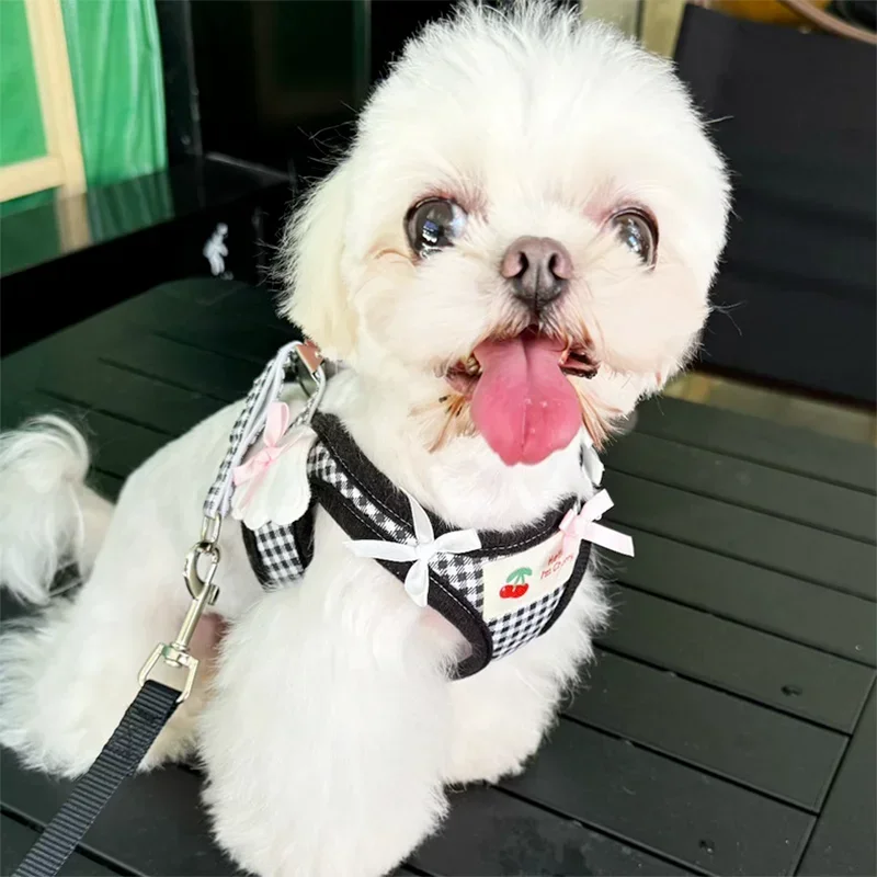 Cat Collars Pet Teddy Vs Panda Mimi Dog Walking Leash Chain and Small Puppy Outing Chest Strap Cute Chest Vest Cat Supplies - Image 7