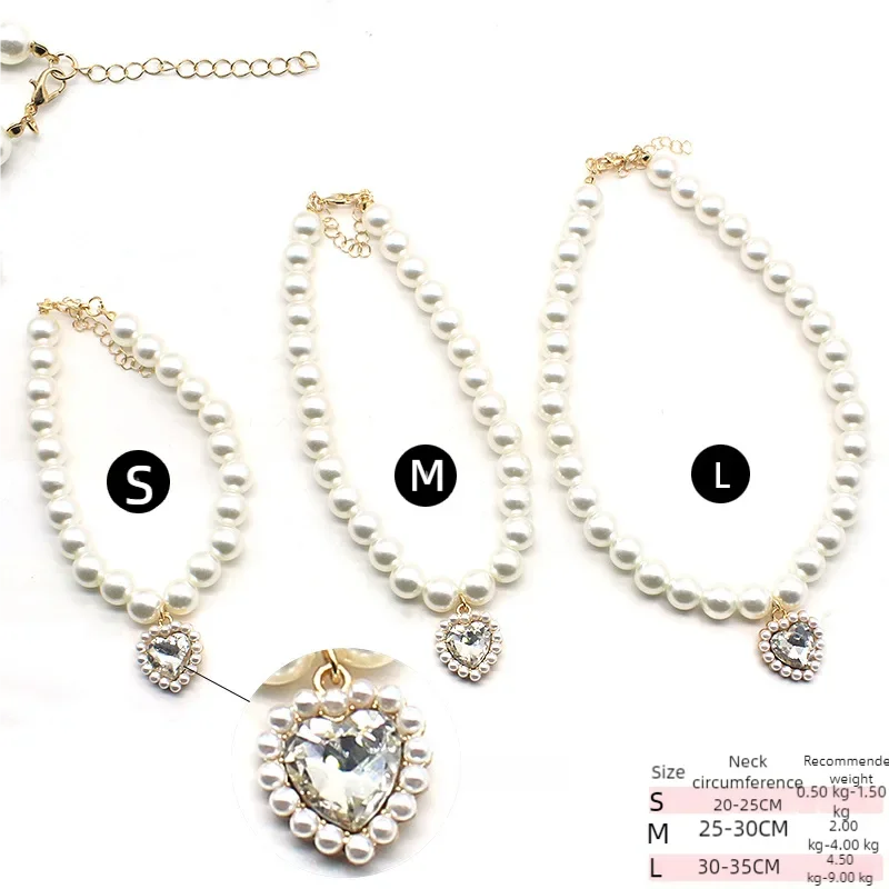 Adjustable Pet Pearl Necklace Accessories for Cats Gotas Animals Fashion Rhinestones Sphynx Cat Collar Kitten Dog collier chat - Image 6