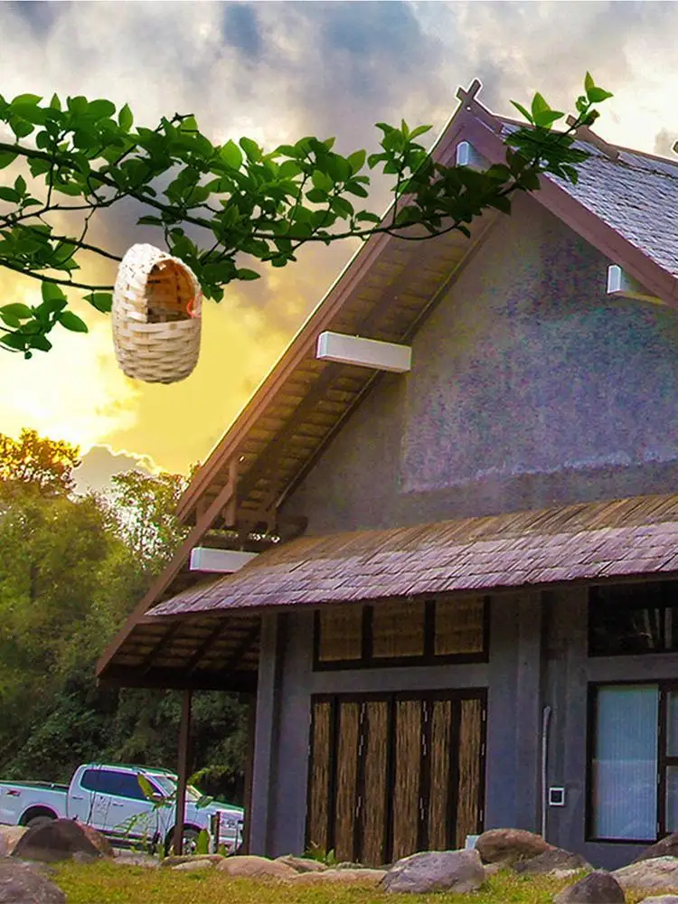 Hand Made Natural Bamboo Bird House Parrot Finch Hideout Cage Toy Outdoor Shelter Nest Birds Supplies - Image 21