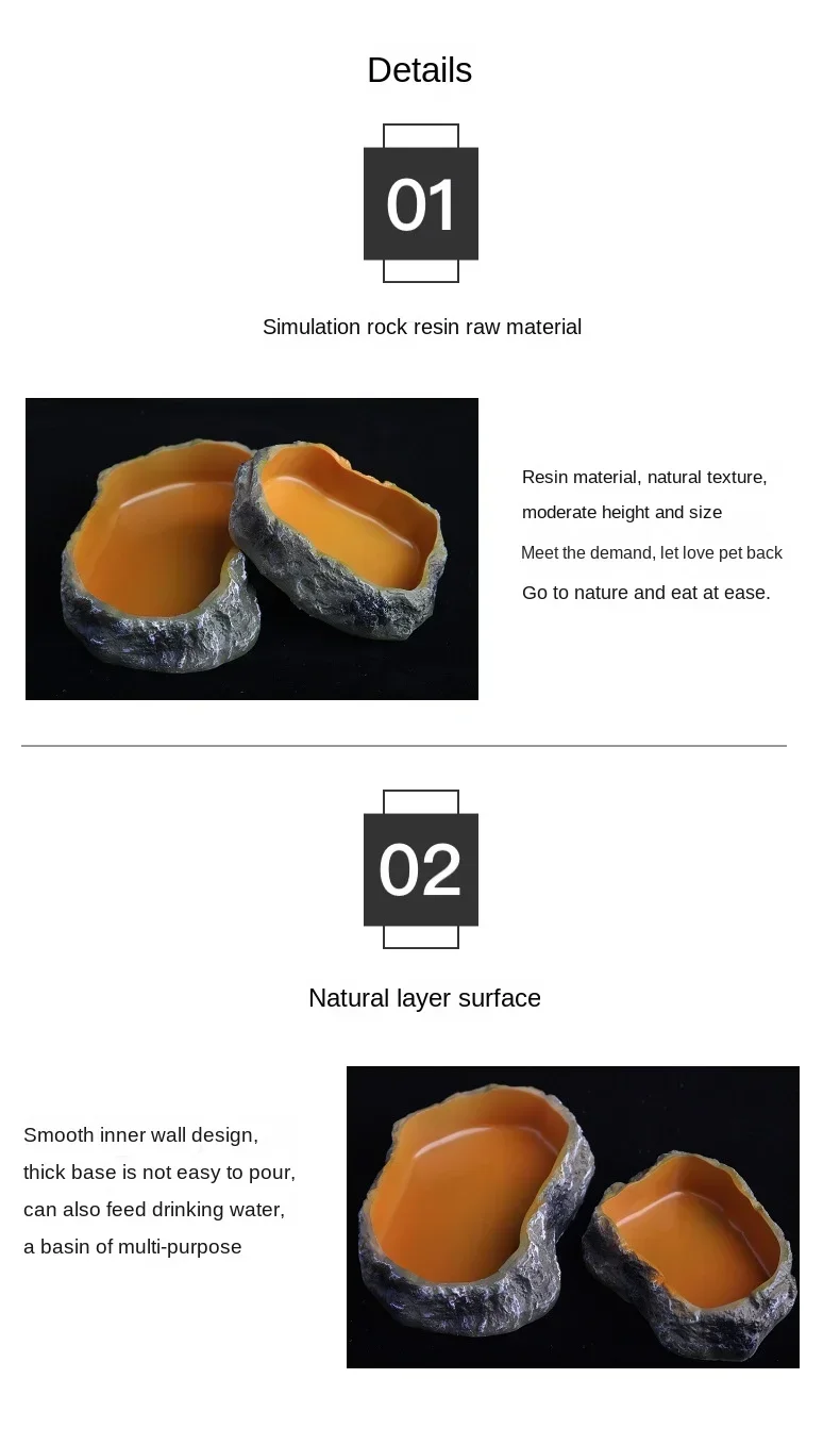 Pet Reptile Water Bowls Terrarium Plate Reptile Feeder Amphibian Feeding Bowl for Frog Chameleon Tortoise Bearded Dragon Turtle - Image 9