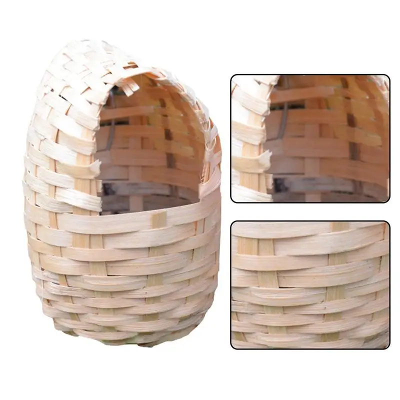 Hand Made Natural Bamboo Bird House Parrot Finch Hideout Cage Toy Outdoor Shelter Nest Birds Supplies - Image 3
