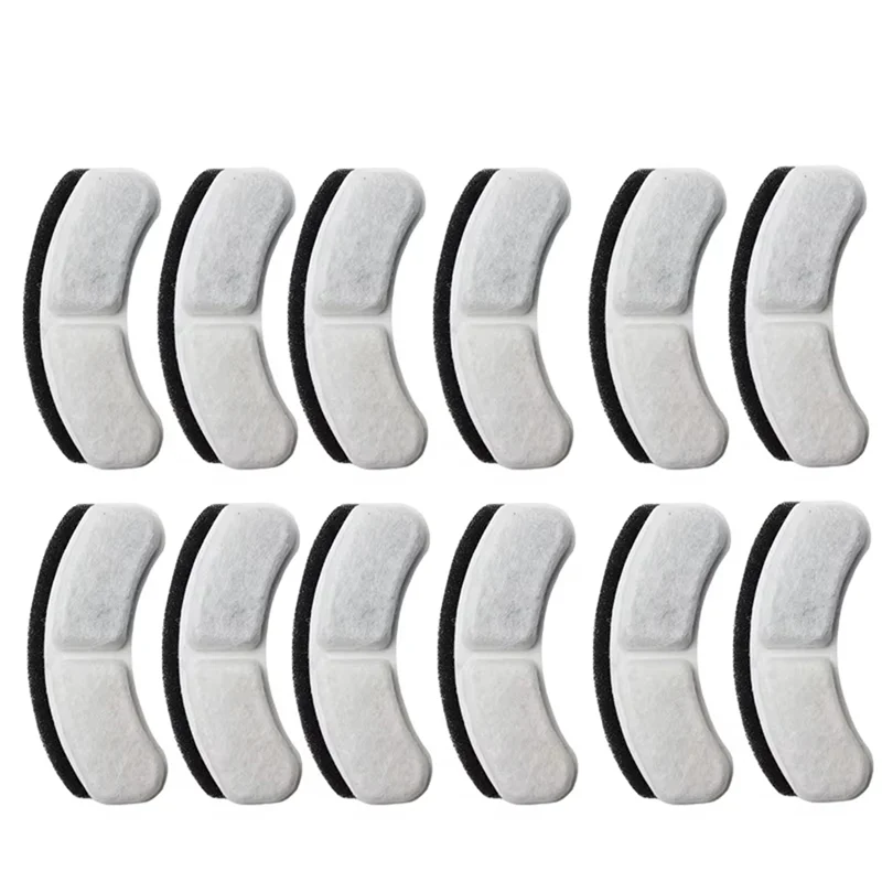 B59B-Cat Dog Feeding And Watering Supplies 12Pcs Cat Water Fountain Filters Pet Water Dispenser Cartridge Replacement Parts