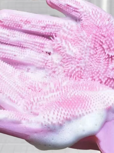 Pet Grooming Bathing Gloves Dog Cat Bathing Shampoo Massaging Cleaning Cleanner Sponge Silicon Hair Removal Glove