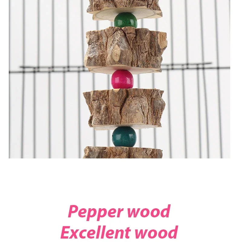 Natural Wooden Parrot Bird Toy Wood Parrot Chew Toy Chewing Cardboard Destroy Birds Toy Bird Cage Decoration Bird Supplies - Image 18
