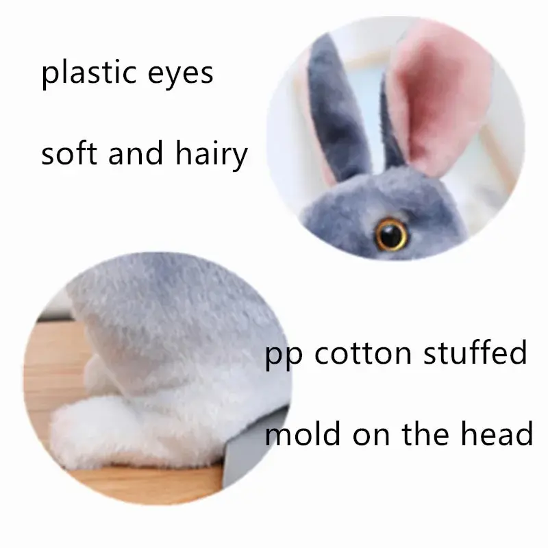 1pc Randomly Realistic Cute Plush Rabbits Lifelike Animal Photo Props Bunny Simulation Toy Model Birthday Gift - Image 10